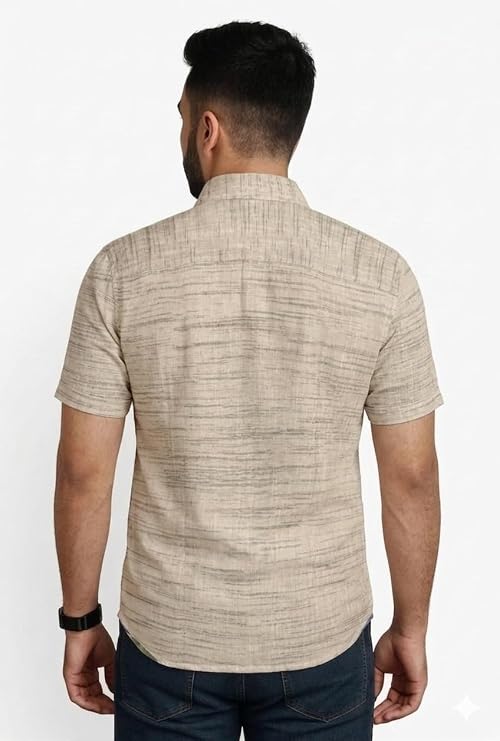 Badbrook Men's Solid Linen Blend Shirt | Regular Fit Full Sleeve